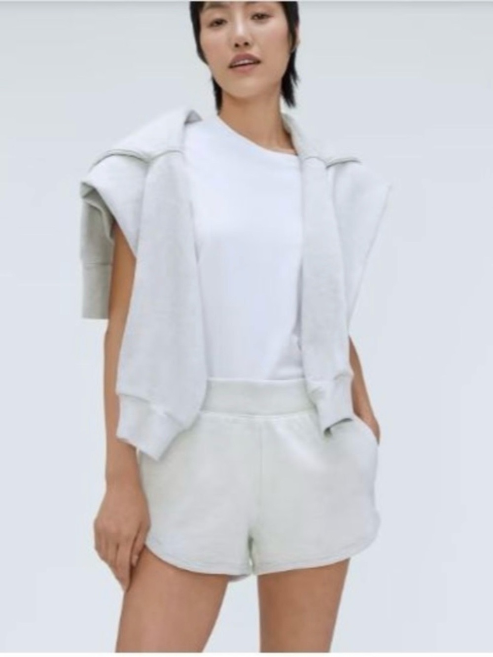 Everlane The Track Athletic Shorts Heathered Light Gray